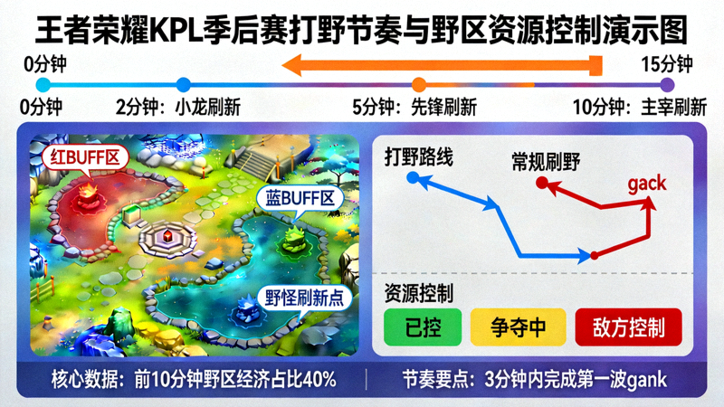 王者荣耀KPL季后赛打野节奏与野区资源控制演示图