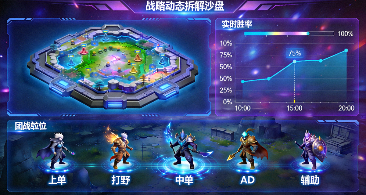 职业联赛战术动态拆解沙盘实时胜率走势与团战站位演示界面